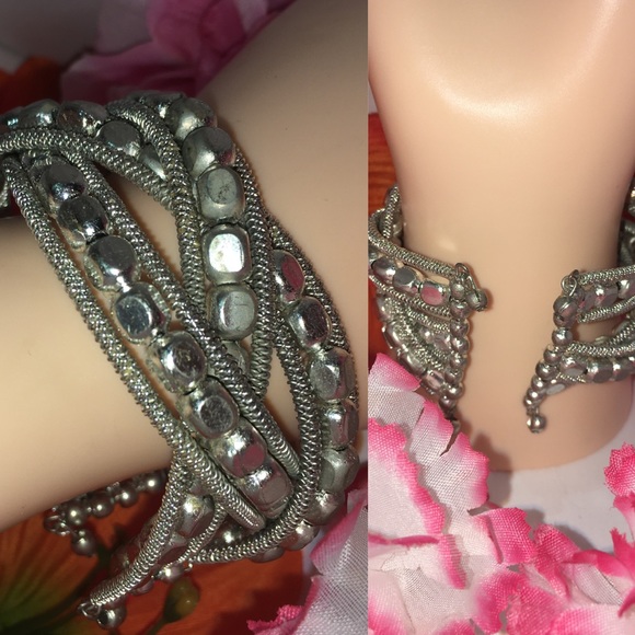 Amanda Blu Kashmiri Braided Steel Bangle Bracelet - Picture 2 of 3